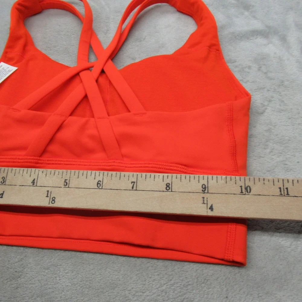 Lululemon Sports Bra‎ Womens 2 Orange Fitwall Denver Energy Longline Padded